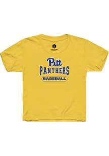 Rally Pitt Panthers Youth Yellow Baseball Short Sleeve T-Shirt