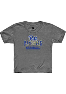 Rally Pitt Panthers Youth Charcoal Baseball Short Sleeve T-Shirt