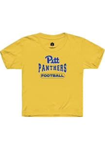 Rally Pitt Panthers Youth Yellow Football Short Sleeve T-Shirt