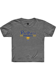 Rally Pitt Panthers Youth Charcoal Football Short Sleeve T-Shirt