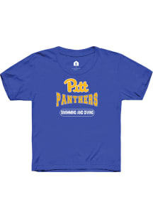 Rally Pitt Panthers Youth Blue Swimming and Diving Short Sleeve T-Shirt