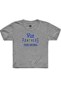 Rally Pitt Panthers Youth Grey Track and Field Short Sleeve T-Shirt