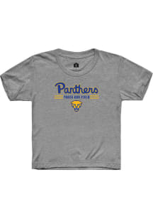 Rally Pitt Panthers Youth Grey Track and Field Short Sleeve T-Shirt