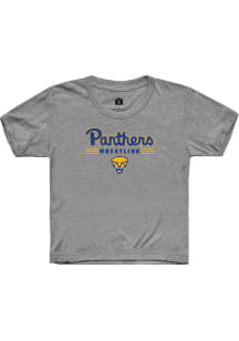 Rally Pitt Panthers Youth Grey Wrestling Short Sleeve T-Shirt