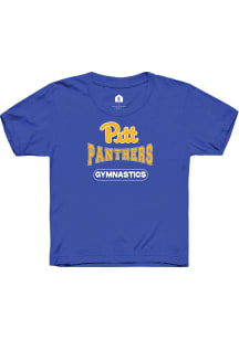 Rally Pitt Panthers Youth Blue Gymnastics Short Sleeve T-Shirt