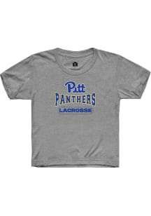 Rally Pitt Panthers Youth Grey Lacrosse Short Sleeve T-Shirt
