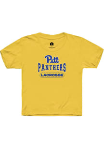 Rally Pitt Panthers Youth Yellow Lacrosse Short Sleeve T-Shirt