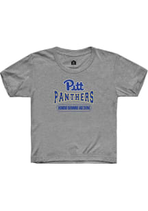 Rally Pitt Panthers Youth Grey Womens Swimming and Diving Short Sleeve T-Shirt