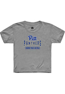 Rally Pitt Panthers Youth Grey Womens Track and Field Short Sleeve T-Shirt