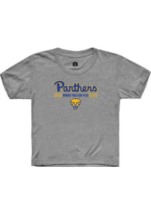 Rally Pitt Panthers Youth Grey Womens Track and Field Short Sleeve T-Shirt