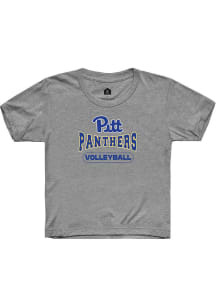 Rally Pitt Panthers Youth Grey Volleyball Short Sleeve T-Shirt