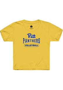 Rally Pitt Panthers Youth Yellow Volleyball Short Sleeve T-Shirt