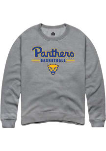 Mens Pitt Panthers Grey Rally Basketball Crew Sweatshirt