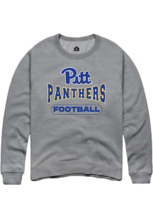 Rally Pitt Panthers Mens Grey Football Long Sleeve Crew Sweatshirt