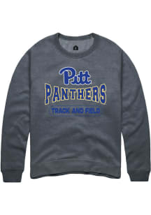 Rally Pitt Panthers Mens Charcoal Track and Field Long Sleeve Crew Sweatshirt