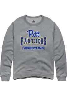 Rally Pitt Panthers Mens Grey Wrestling Long Sleeve Crew Sweatshirt