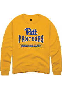 Rally Pitt Panthers Mens Gold Womens Cross Country Long Sleeve Crew Sweatshirt