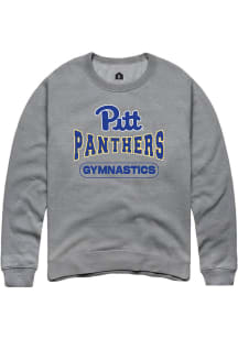 Rally Pitt Panthers Mens Grey Gymnastics Long Sleeve Crew Sweatshirt
