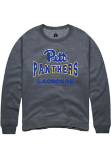 Rally Pitt Panthers Mens Charcoal Lacrosse Long Sleeve Crew Sweatshirt