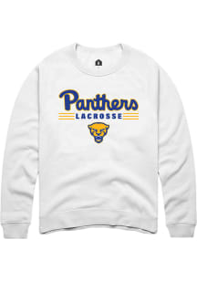 Rally Pitt Panthers Mens White Lacrosse Long Sleeve Crew Sweatshirt