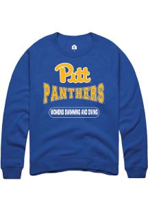Rally Pitt Panthers Mens Blue Womens Swimming and Diving Long Sleeve Crew Sweatshirt