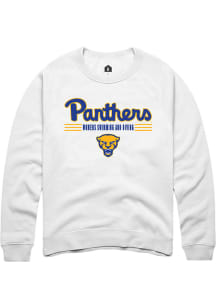 Rally Pitt Panthers Mens White Womens Swimming and Diving Long Sleeve Crew Sweatshirt