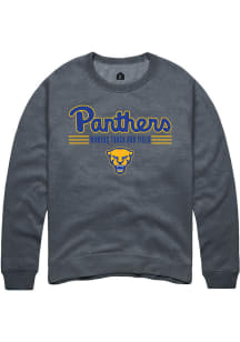 Rally Pitt Panthers Mens Charcoal Womens Track and Field Long Sleeve Crew Sweatshirt