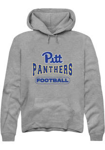 Rally Pitt Panthers Mens Grey Football Long Sleeve Hoodie