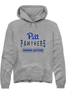 Rally Pitt Panthers Mens Grey Swimming and Diving Long Sleeve Hoodie