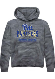 Rally Pitt Panthers Mens Charcoal Swimming and Diving Long Sleeve Hoodie