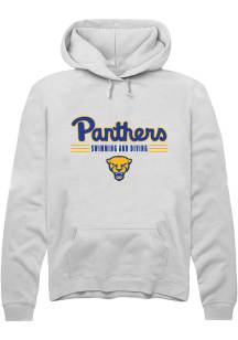 Rally Pitt Panthers Mens White Swimming and Diving Long Sleeve Hoodie