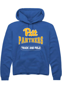 Rally Pitt Panthers Mens Blue Track and Field Long Sleeve Hoodie