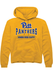 Rally Pitt Panthers Mens Gold Womens Cross Country Long Sleeve Hoodie