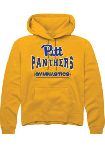 Rally Pitt Panthers Mens Gold Gymnastics Long Sleeve Hoodie