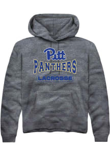 Rally Pitt Panthers Mens Charcoal Lacrosse Long Sleeve Hoodie