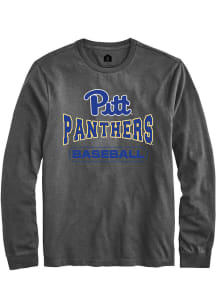 Rally Pitt Panthers Charcoal Baseball Long Sleeve T Shirt