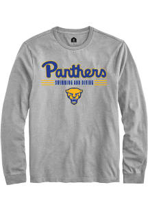 Rally Pitt Panthers Grey Swimming and Diving Long Sleeve T Shirt