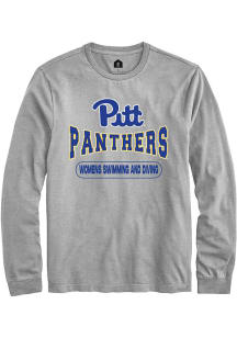 Rally Pitt Panthers Grey Womens Swimming and Diving Long Sleeve T Shirt