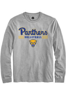 Rally Pitt Panthers Grey Volleyball Long Sleeve T Shirt