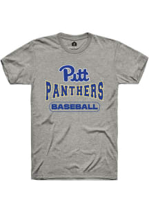 Rally Pitt Panthers Grey Baseball Short Sleeve T Shirt