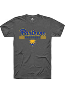 Rally Pitt Panthers Charcoal Baseball Short Sleeve T Shirt