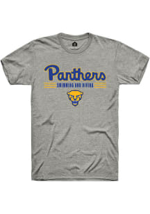 Rally Pitt Panthers Grey Swimming and Diving Short Sleeve T Shirt