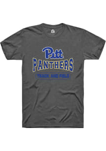 Rally Pitt Panthers Charcoal Track and Field Short Sleeve T Shirt