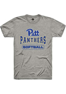 Rally Pitt Panthers Grey Softball Short Sleeve T Shirt