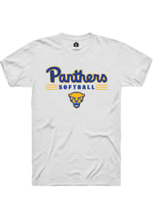 Rally Pitt Panthers White Softball Short Sleeve T Shirt