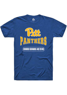 Rally Pitt Panthers Blue Womens Swimming and Diving Short Sleeve T Shirt