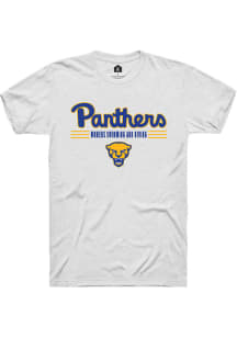 Rally Pitt Panthers White Womens Swimming and Diving Short Sleeve T Shirt