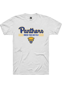 Rally Pitt Panthers White Womens Track and Field Short Sleeve T Shirt