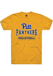 Rally Pitt Panthers Gold Volleyball Short Sleeve T Shirt