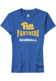 Rally Pitt Panthers Womens Blue Baseball Short Sleeve T-Shirt
